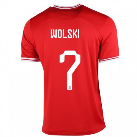 Kandiny Homme Maillot Pologne Filip Wolski #7 Rouge Tenues Extérieur 22-24 T-shirt