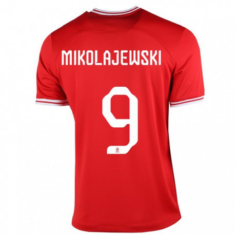 Kandiny Homme Maillot Pologne Daniel Mikolajewski #9 Rouge Tenues Extérieur 22-24 T-shirt