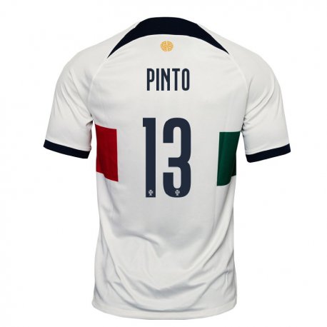 Kandiny Homme Maillot Portugal Fatima Pinto #13 Blanc Tenues Extérieur 22-24 T-shirt
