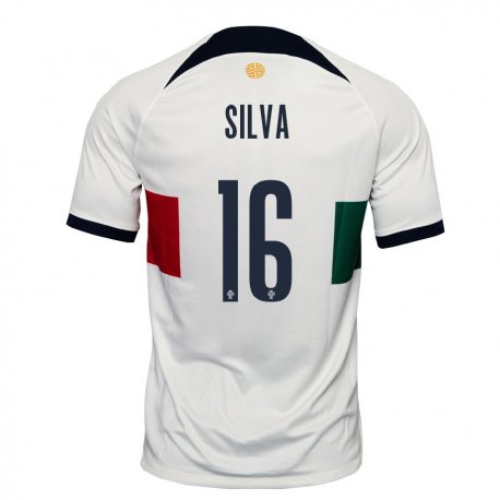 Kandiny Homme Maillot Portugal Diana Silva #16 Blanc Tenues Extérieur 22-24 T-shirt