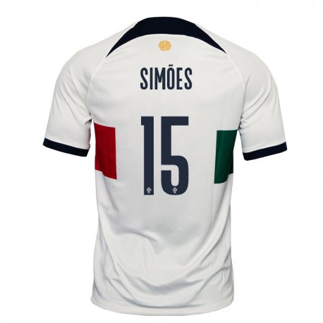 Kandiny Homme Maillot Portugal Joao Simoes #15 Blanc Tenues Extérieur 22-24 T-shirt