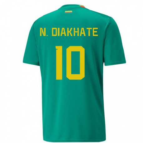 Kandiny Homme Maillot Sénégal Ndeye Awa Diakhate #10 Vert Tenues Extérieur 22-24 T-shirt