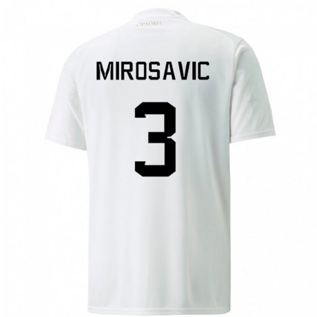 Kandiny Homme Maillot Serbie Veljko Mirosavic #3 Blanc Tenues Extérieur 22-24 T-shirt