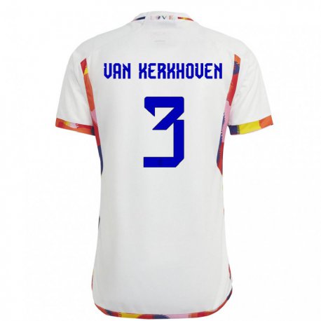 Kandiny Homme Maillot Belgique Ella Van Kerkhoven #3 Blanc Tenues Extérieur 22-24 T-shirt