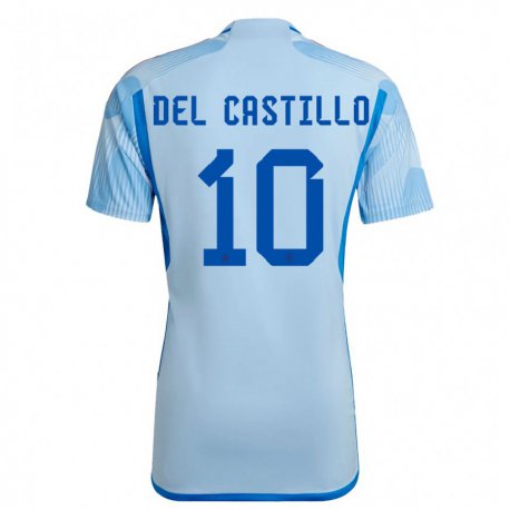 Kandiny Homme Maillot Espagne Athenea Del Castillo #10 Bleu Ciel Tenues Extérieur 22-24 T-shirt
