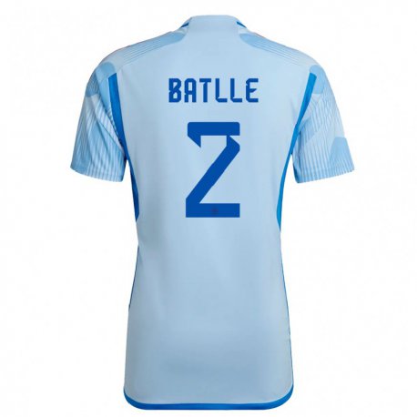 Kandiny Homme Maillot Espagne Ona Batlle #2 Bleu Ciel Tenues Extérieur 22-24 T-shirt