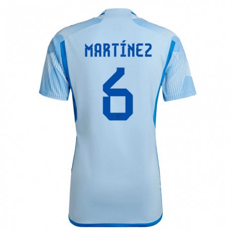 Kandiny Homme Maillot Espagne Roger Martinez #6 Bleu Ciel Tenues Extérieur 22-24 T-shirt