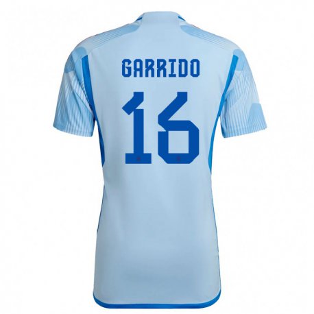 Kandiny Homme Maillot Espagne Aleix Garrido #16 Bleu Ciel Tenues Extérieur 22-24 T-shirt