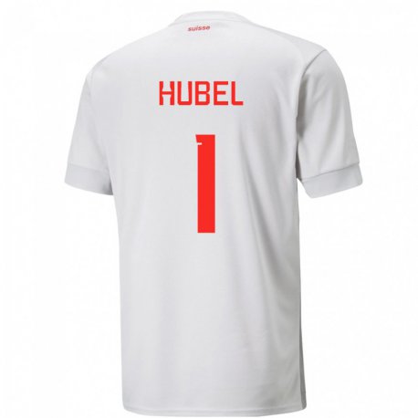 Kandiny Homme Maillot Suisse Marvin Hubel #1 Blanc Tenues Extérieur 22-24 T-shirt