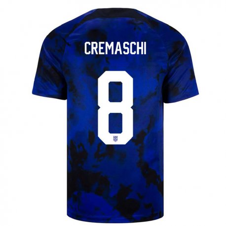 Kandiny Homme Maillot États-unis Benjamin Cremaschi #8 Bleu Royal Tenues Extérieur 22-24 T-shirt