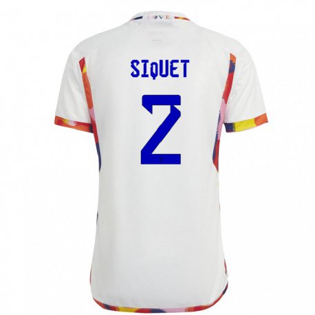 Kandiny Homme Maillot Belgique Hugo Siquet #2 Blanc Tenues Extérieur 22-24 T-shirt