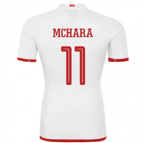 Kandiny Homme Maillot Tunisie Imen Mchara #11 Blanc Tenues Extérieur 22-24 T-shirt