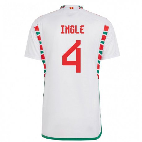 Kandiny Homme Maillot Pays De Galles Sophie Ingle #4 Blanc Tenues Extérieur 22-24 T-shirt