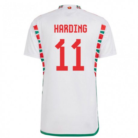 Kandiny Homme Maillot Pays De Galles Natasha Harding #11 Blanc Tenues Extérieur 22-24 T-shirt