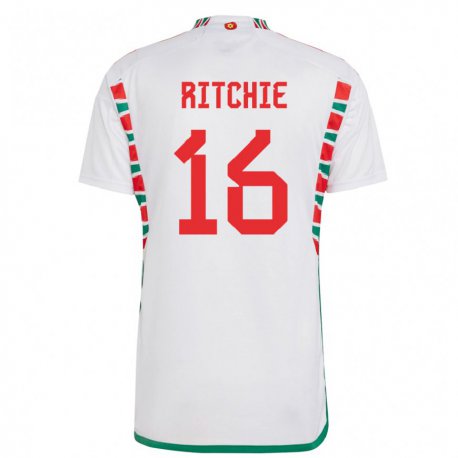 Kandiny Homme Maillot Pays De Galles Amelia Ritchie #16 Blanc Tenues Extérieur 22-24 T-shirt