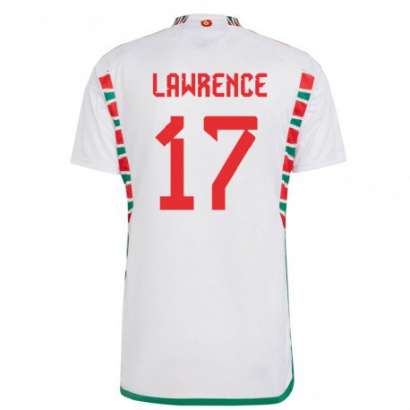Kandiny Homme Maillot Pays De Galles Nadia Lawrence #17 Blanc Tenues Extérieur 22-24 T-shirt
