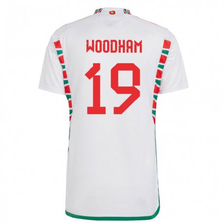 Kandiny Homme Maillot Pays De Galles Lily Woodham #19 Blanc Tenues Extérieur 22-24 T-shirt