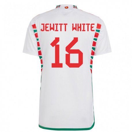 Kandiny Homme Maillot Pays De Galles Harry Jewitt White #16 Blanc Tenues Extérieur 22-24 T-shirt