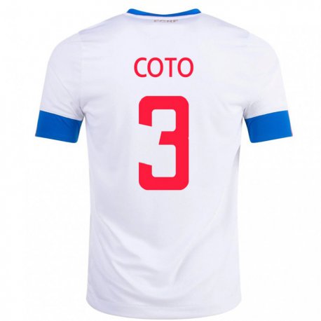 Kandiny Homme Maillot Costa Rica Maria Coto #3 Blanc Tenues Extérieur 22-24 T-shirt