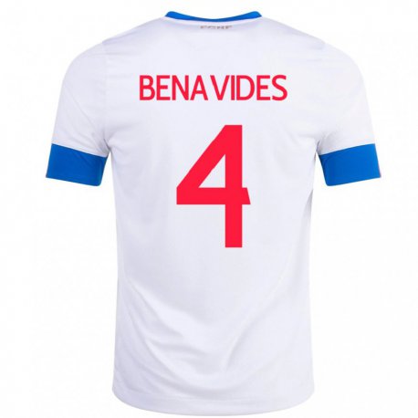 Kandiny Homme Maillot Costa Rica Mariana Benavides #4 Blanc Tenues Extérieur 22-24 T-shirt