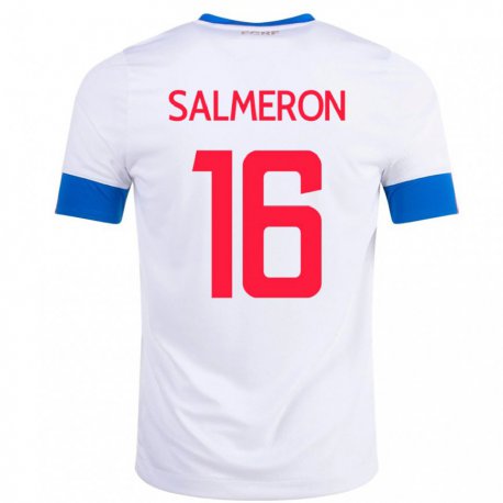 Kandiny Homme Maillot Costa Rica Andrey Salmeron #16 Blanc Tenues Extérieur 22-24 T-shirt