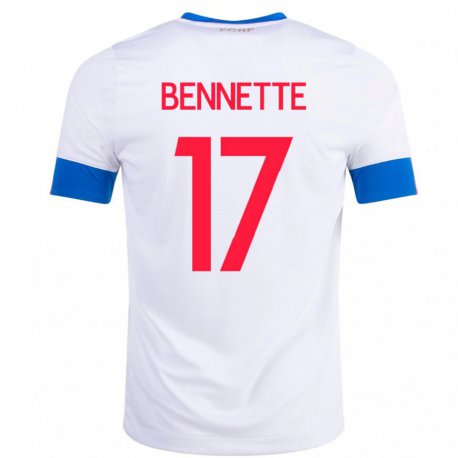 Kandiny Homme Maillot Costa Rica Jewison Bennette #17 Blanc Tenues Extérieur 22-24 T-shirt