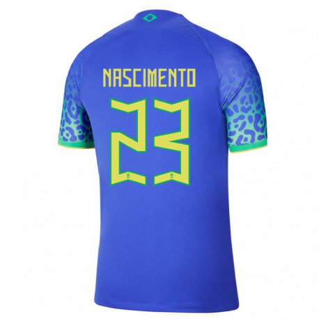 Kandiny Homme Maillot Brésil Matheus Nascimento #23 Bleu Tenues Extérieur 22-24 T-shirt