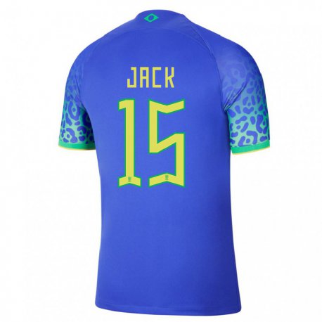 Kandiny Homme Maillot Brésil Fellipe Jack #15 Bleu Tenues Extérieur 22-24 T-shirt