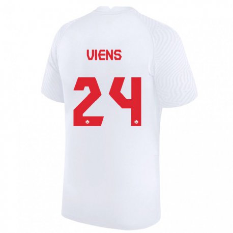 Kandiny Homme Maillot Canada Evelyne Viens #24 Blanc Tenues Extérieur 22-24 T-shirt