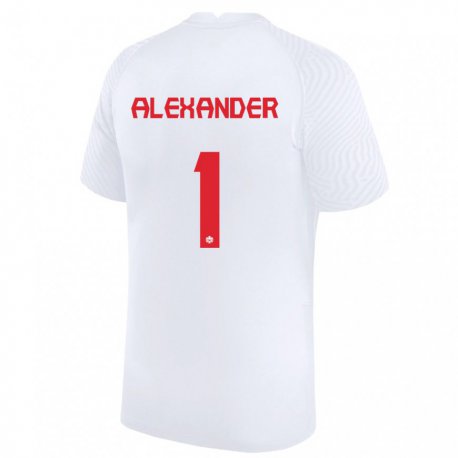 Kandiny Homme Maillot Canada Ben Alexander #1 Blanc Tenues Extérieur 22-24 T-shirt