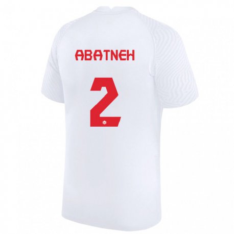 Kandiny Homme Maillot Canada Noah Abatneh #2 Blanc Tenues Extérieur 22-24 T-shirt