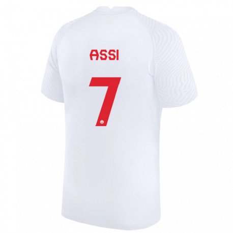 Kandiny Homme Maillot Canada Jean Aniel Assi #7 Blanc Tenues Extérieur 22-24 T-shirt