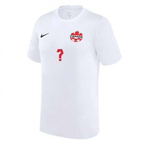 Kandiny Homme Maillot Canada Luca Koleosho #0 Blanc Tenues Extérieur 22-24 T-shirt