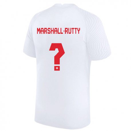 Kandiny Homme Maillot Canada Jahkeele Marshall Rutty #0 Blanc Tenues Extérieur 22-24 T-shirt