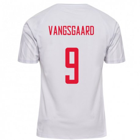 Kandiny Homme Maillot Danemark Amalie Vangsgaard #9 Blanc Tenues Extérieur 22-24 T-shirt
