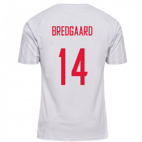 Kandiny Homme Maillot Danemark Sofie Bredgaard #14 Blanc Tenues Extérieur 22-24 T-shirt