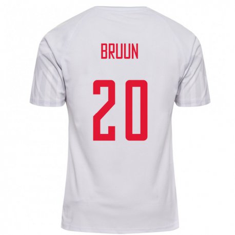Kandiny Homme Maillot Danemark Signe Bruun #20 Blanc Tenues Extérieur 22-24 T-shirt