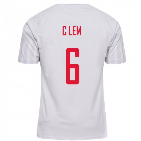 Kandiny Homme Maillot Danemark William Clem #6 Blanc Tenues Extérieur 22-24 T-shirt