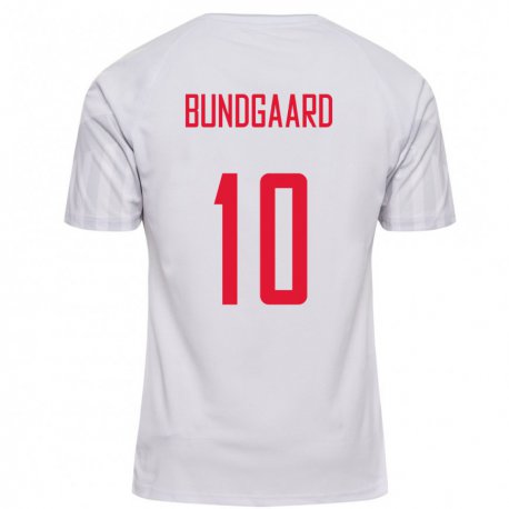 Kandiny Homme Maillot Danemark Filip Bundgaard #10 Blanc Tenues Extérieur 22-24 T-shirt