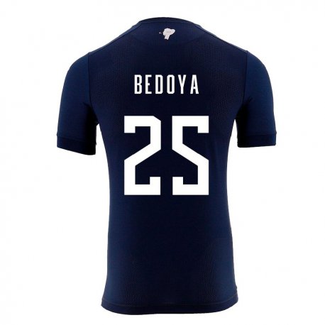 Kandiny Homme Maillot Équateur Jaydah Bedoya #25 Bleu Marine Tenues Extérieur 22-24 T-shirt