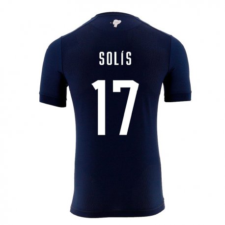 Kandiny Homme Maillot Équateur Mathias Solis #17 Bleu Marine Tenues Extérieur 22-24 T-shirt