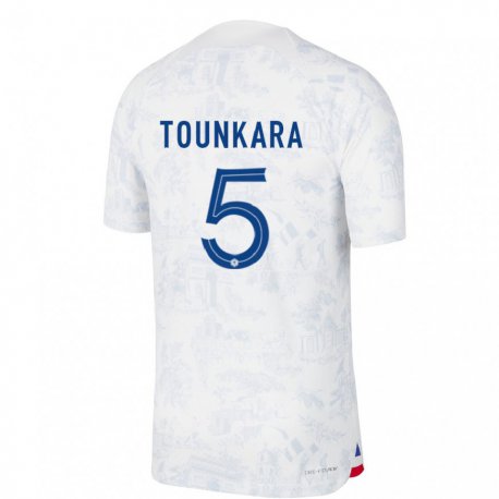 Kandiny Homme Maillot France Aissatou Tounkara #5 Blanc Bleu  Tenues Extérieur 22-24 T-shirt
