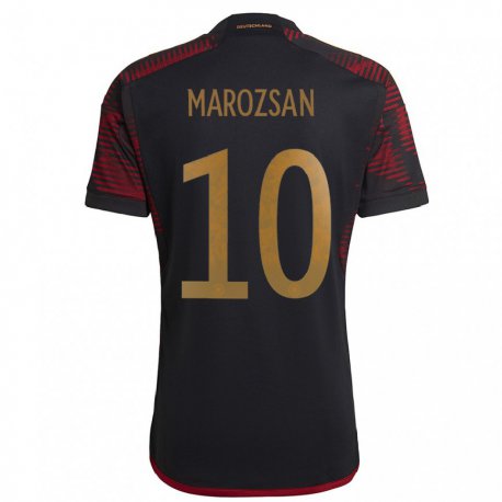 Kandiny Homme Maillot Allemagne Dzsenifer Marozsan #10 Marron Noir Tenues Extérieur 22-24 T-shirt