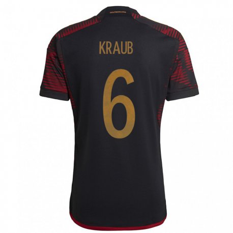 Kandiny Homme Maillot Allemagne Tom Kraub #6 Marron Noir Tenues Extérieur 22-24 T-shirt