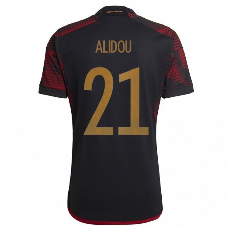 Kandiny Homme Maillot Allemagne Faride Alidou #21 Marron Noir Tenues Extérieur 22-24 T-shirt