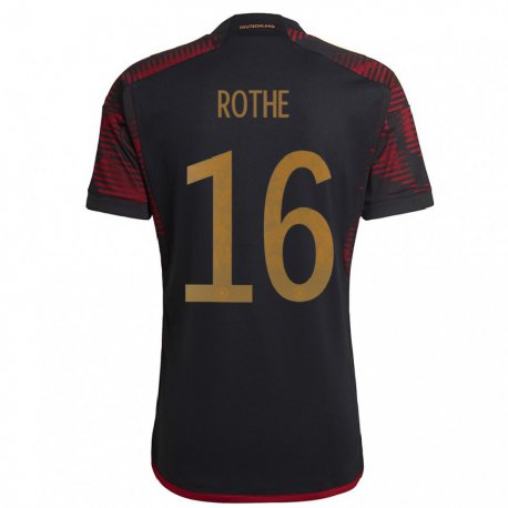 Kandiny Homme Maillot Allemagne Tom Rothe #16 Marron Noir Tenues Extérieur 22-24 T-shirt