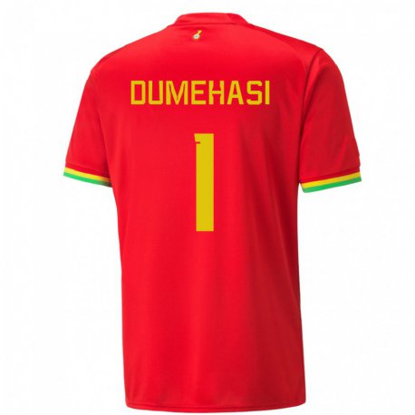Kandiny Homme Maillot Ghana Fafali Dumehasi #1 Rouge Tenues Extérieur 22-24 T-shirt