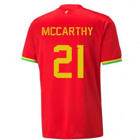 Kandiny Homme Maillot Ghana Kerrie Mccarthy #21 Rouge Tenues Extérieur 22-24 T-shirt