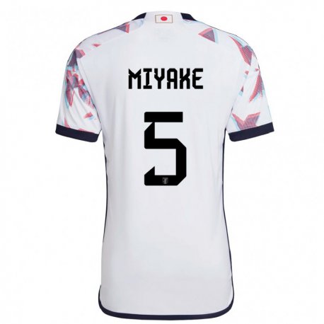 Kandiny Homme Maillot Japon Shiori Miyake #5 Blanc Tenues Extérieur 22-24 T-shirt
