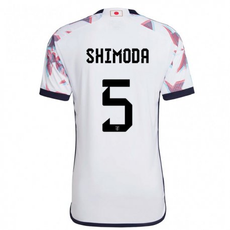 Kandiny Homme Maillot Japon Yoshihiro Shimoda #5 Blanc Tenues Extérieur 22-24 T-shirt